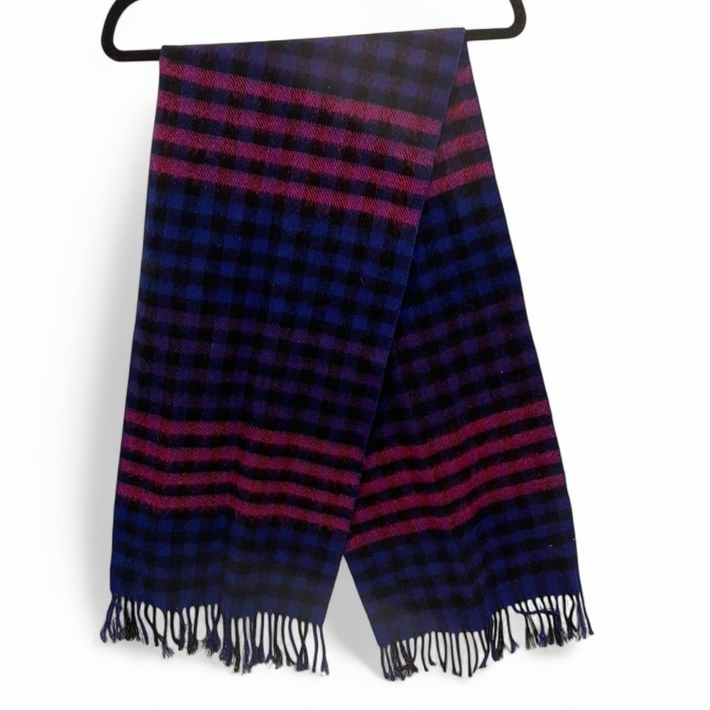 Vintage Blue and Pink Checkered Scarf